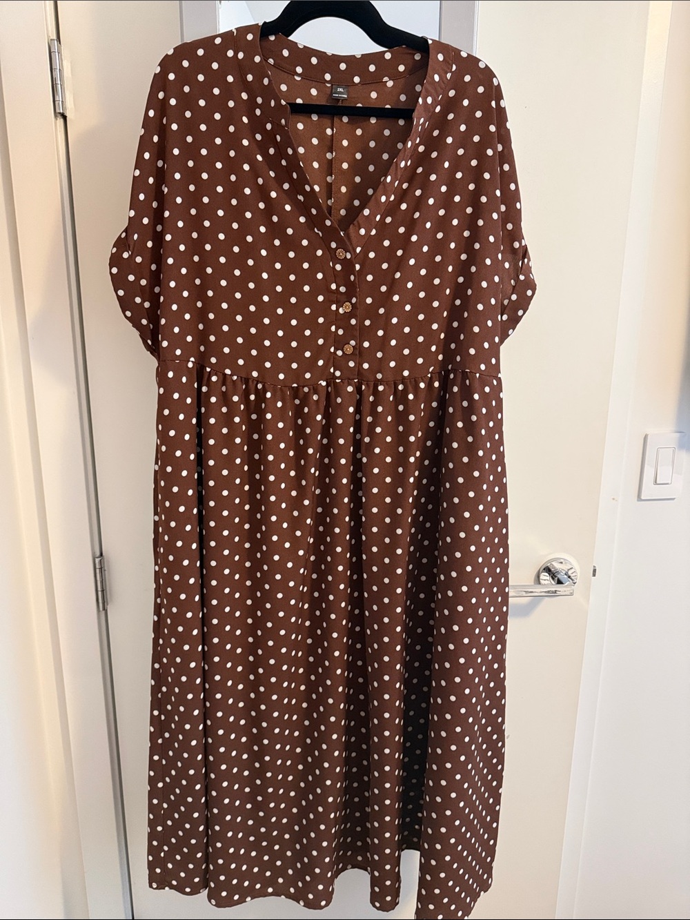 Brown polka dot dress
